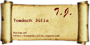 Tomásch Júlia névjegykártya
